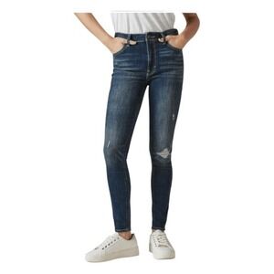 Lucky Brand Bridgette Skinny High Rise Jeans Blue Distressed Denim 8 / 29